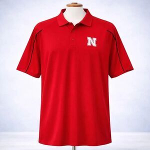 VTG Nebraska Cornhuskers Chiliwear Embroidered Red Polo Shirt XXL